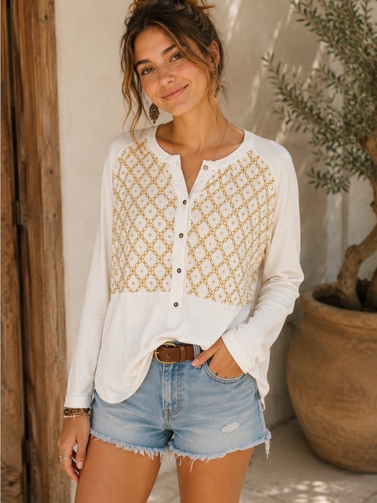 Free People Tops - Free People Lattice Button Up 💫 ☮️
